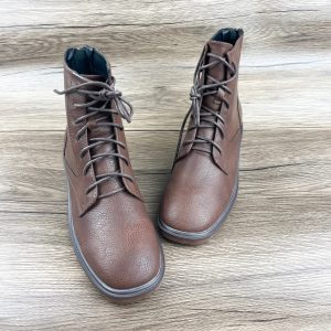 Retro Boots Flat Shoes Handmade Women's Leather Square