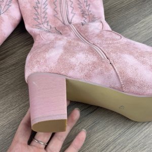 Retro Boots Women's Pink Knight Western Cowboy Long