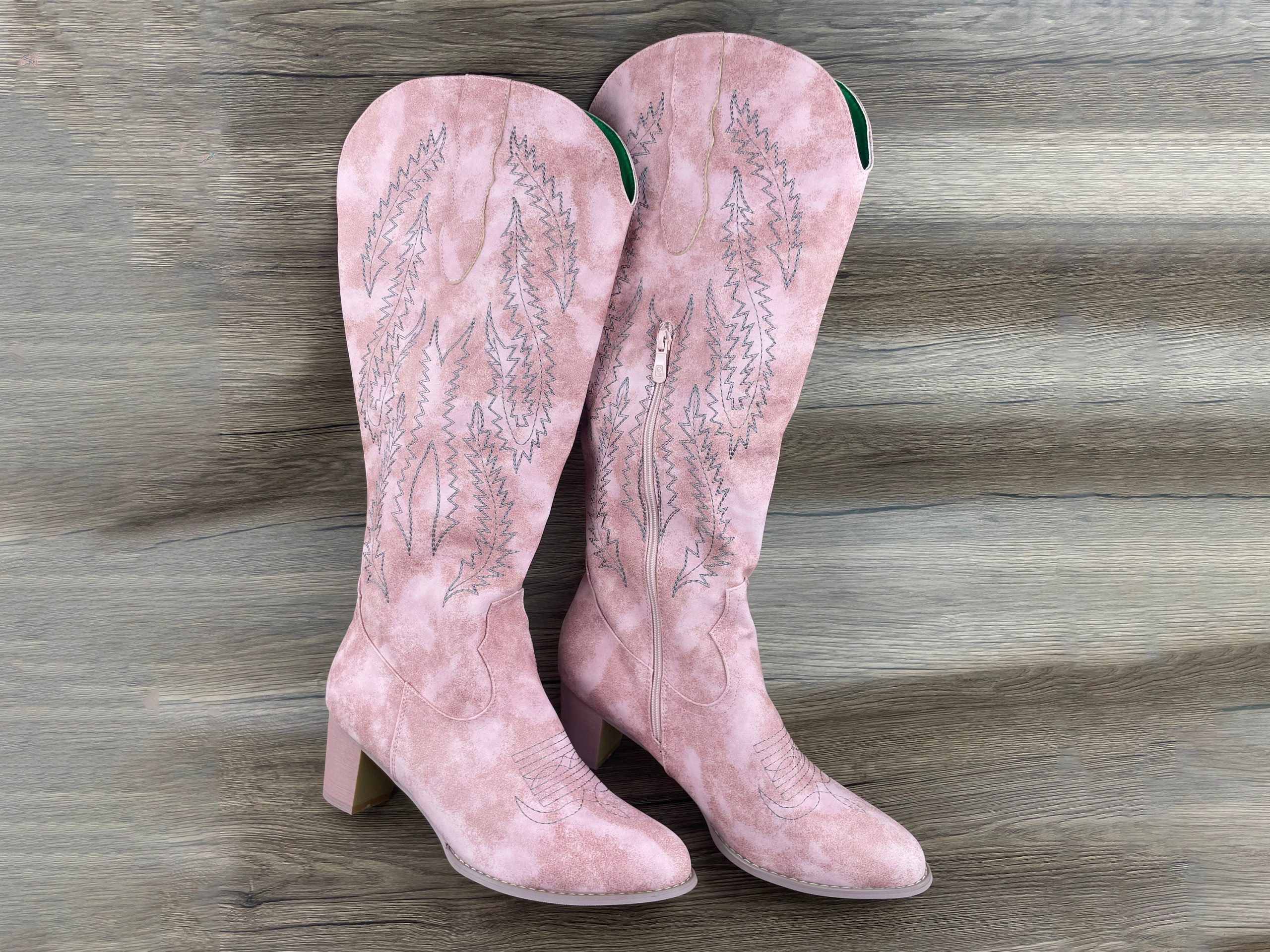 Retro Boots Women's Pink Knight Western Cowboy Long