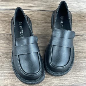 Mary Jane Shoes Loafers Small Leather Women's Comfortable