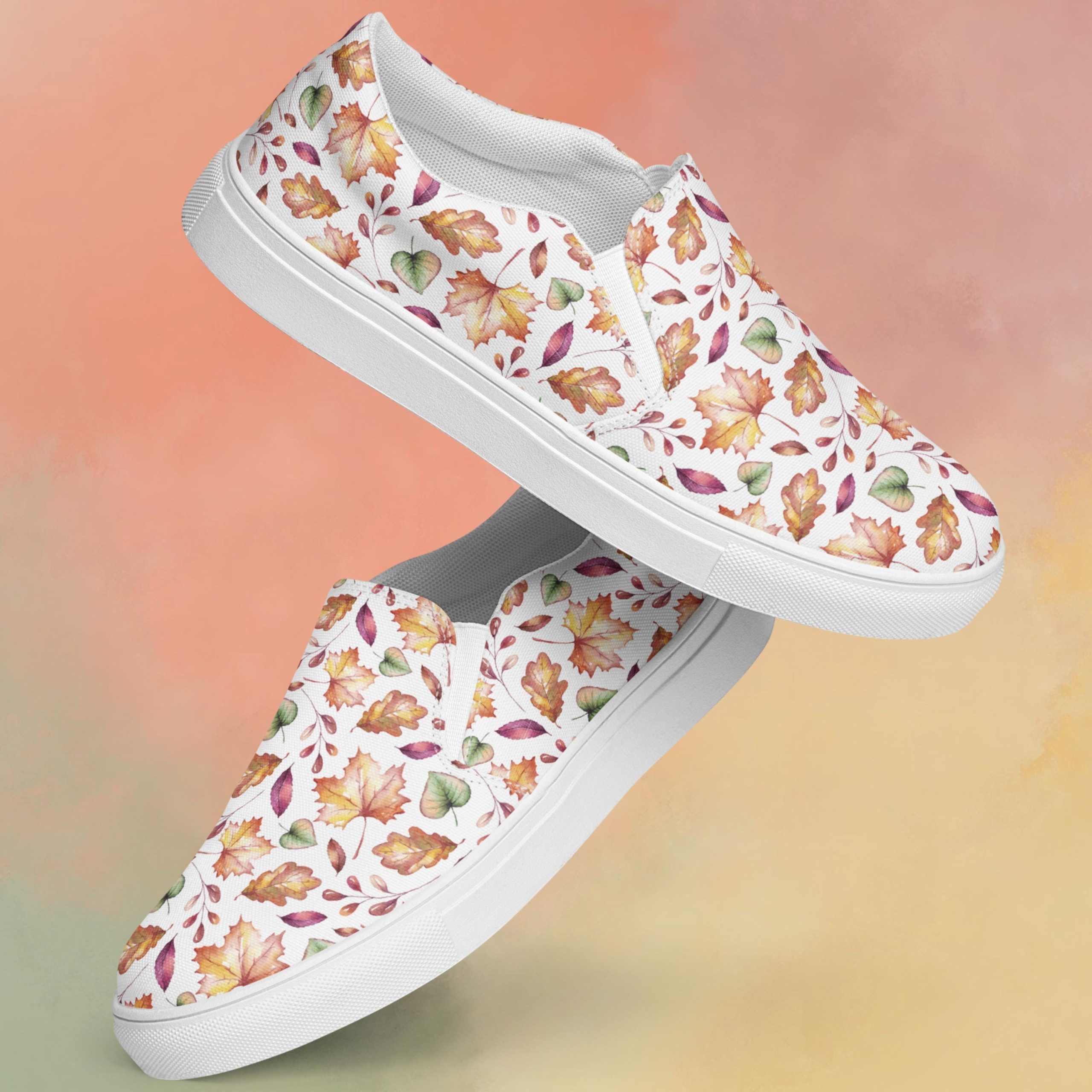 Fall Inspired Slip On Shoes Womens Canvas Sneakers