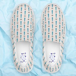 Mens Slip On Shoes With Mustache And Tie