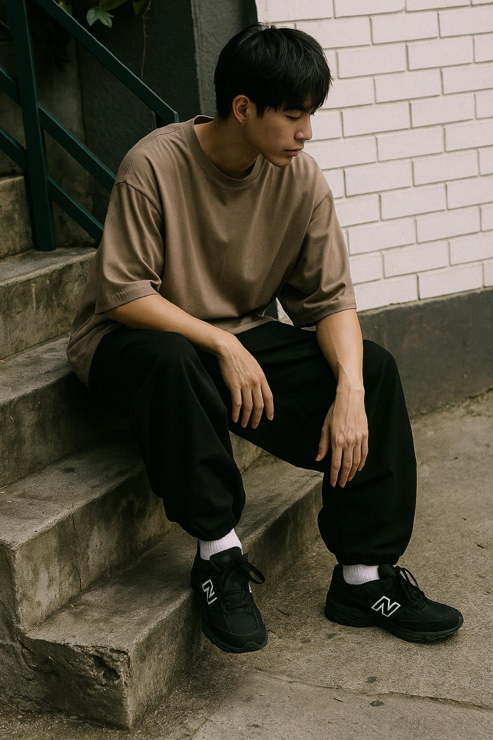 Men's Cotton Harem Pants: Loose Fit Elastic Waist