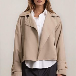Belted Trench Coat Classic Minimalist Outerwear Noir21